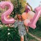 40 Inch Light Pink Large Numbers Balloons Number 21 Helium Balloons Pink Foil Mylar,21 Pastel Balloons(Number 21)